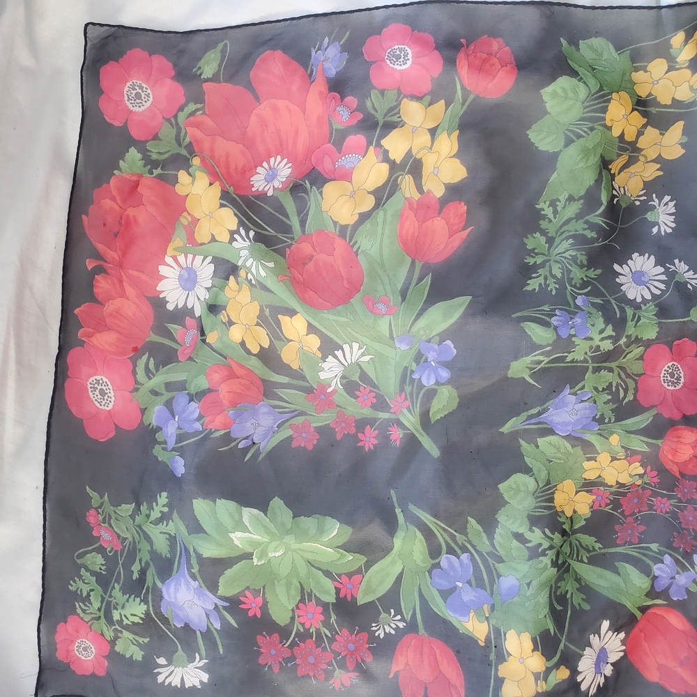 Vibrant Floral Sheer Scarf